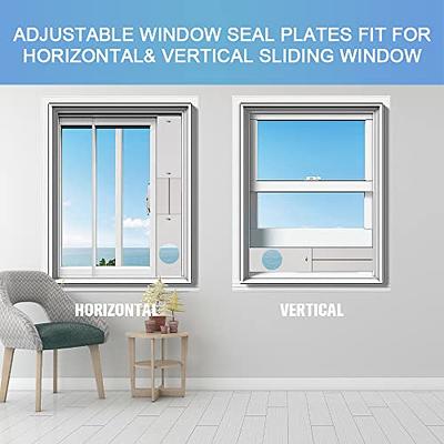 Portable Air Conditioner Window Kit,6 Pcs Adjustable Range 17-93 inch  Vertical/Horizontal Sliding Window/Door Kit Plate for AC Unit, AC Window  Vent