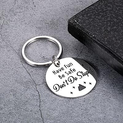 Don't Do Stupid Shit Keychain From Mom Funny Gift With Cute Poop