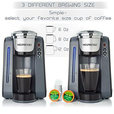 Mixpresso Single Serve 2 in 1 Coffee Brewer K-Cup Pods Compatible & Ground  Coffee,30 oz (Red)