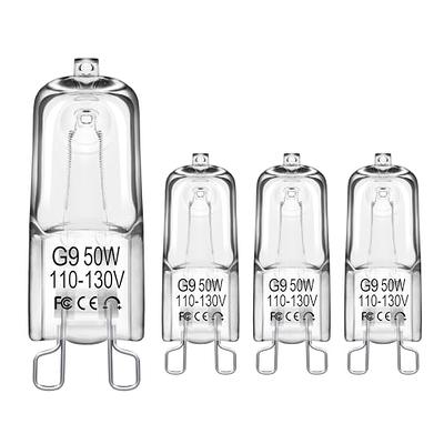 Flaspar G9 50W Halogen Light Bulbs, T4 580LM JCD Type 2800K Warm White,  120V G9 Bi