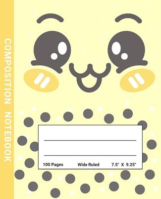 Notebook: Preppy Smiley Face Aesthetic, Cute Composition for Teen Girls  College Ruled, Lined Paper Note Book Journal, Pastel Purple