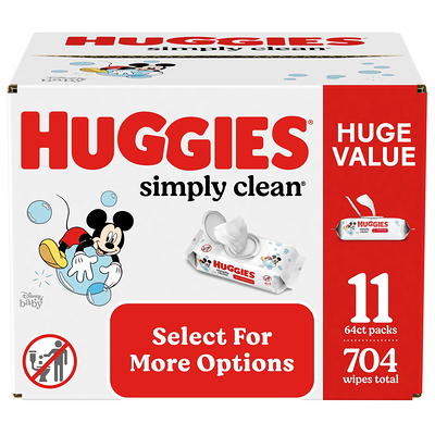 Huggies Simply Clean Unscented Baby Wipes, 9 Flip-Top Packs (576 Wipes Total),64  Count (Pack of 9) - Yahoo Shopping