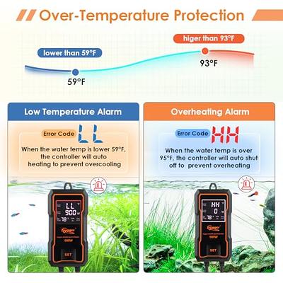  HiTauing Aquarium Heater, 50W/100W/200W/300W/500W Submersible  Fish Tank Heater with Over-Temperature Protection and Automatic Power-Off  When Leaving Water for Saltwater and Freshwater : Pet Supplies