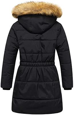 CREATMO US Girl's Long Winter Coat Parka Water Resistant Warm