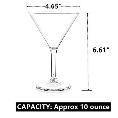 Yopay Set of 4 Unbreakable Martini Glasses, 10 Ounce Cocktail Glasses for  Whiskey, Margarita, Manhattan, Holiday, Party, Reusable, Break Resistant,  Clear Polycarbonate Glassware - Yahoo Shopping