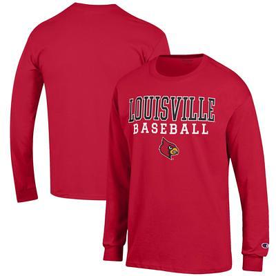 Men's Champion Gray Louisville Cardinals Baseball Stack Pullover Crewneck  Sweatshirt