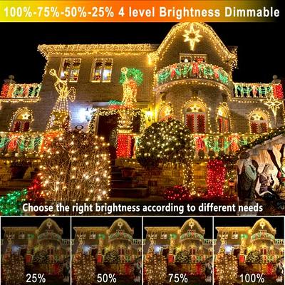 Waterproof Christmas Tree Lights With Remote 197ft Warm White