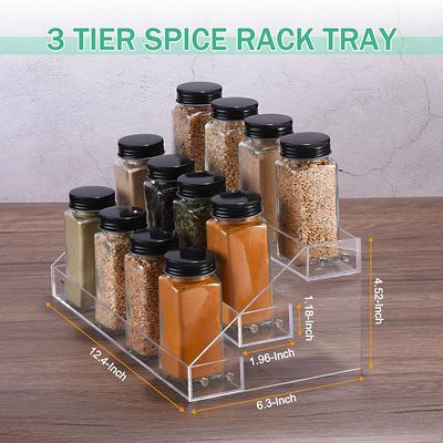 Clear Acrylic Spice Rack Kitchen Seasoning Jars Rack For Cabinet