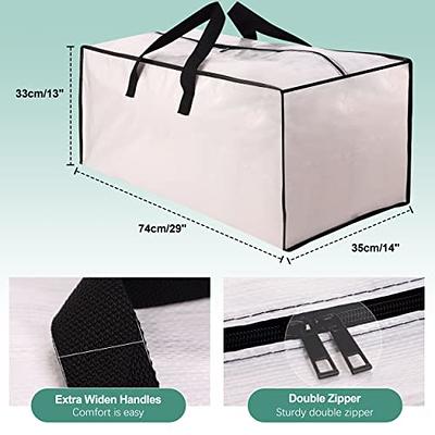 Extra Large Transparent Moving Bags With Zippers, Foldable Heavy