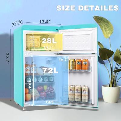 3.2 Cu.Ft. Mini Fridge with Freezer 2 Door Refrigerator and Freezer Compact  Small Fridge for Bedroom Home Office Dorm, Small Drink Chiller, 37 dB Low