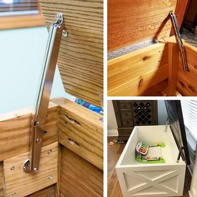 80 Degree Bench Seat Hinge - 1 Pair SUUJI Steel Cabinet Door Hinge for Toy  Box Chest,Lid Support Stay Hinge, Furniture Foldable Sofa Bed, Heavy Duty