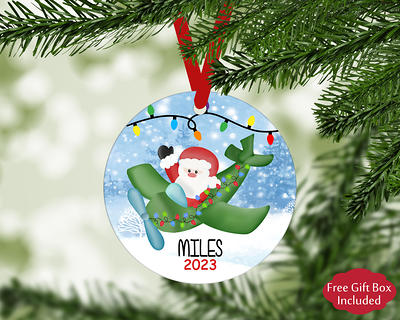 Personalized Santa Kids Christmas Ornament, Boy Airplane Stocking Stuffer -  Yahoo Shopping