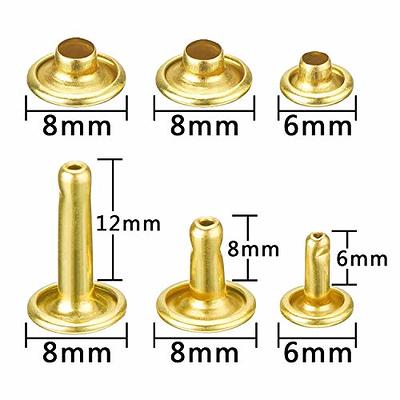 120 Sets Leather Rivets, Double Cap Rivet 4 Colors 3 Sizes Metal