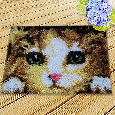 Cute Cat Latch Hook Kits Rug Embroidery Carpet Set Needlework with