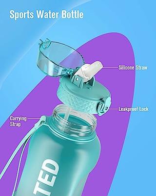 Half Gallon 64oz Water Bottle With Lid Strap and Holder Bpa free