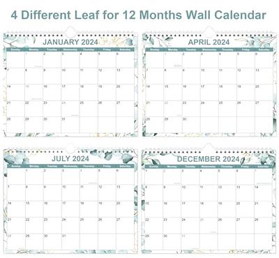 2024 Calendar - Wall Calendar 2024 from January 2024 to December 2024, 12  Months Calendars with Thick Paper, 11 x 14.5, Gold Leaf