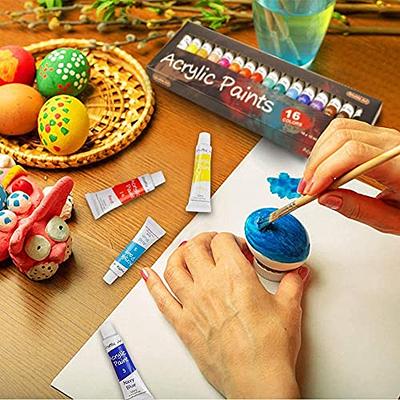 Fantastory Acrylic Paint Set 36 Colors(2oz /60ml) with 12 Brushes,  Professional Craft Thick Paints Kits for Adults and Kids, Canvas Wood  Fabric