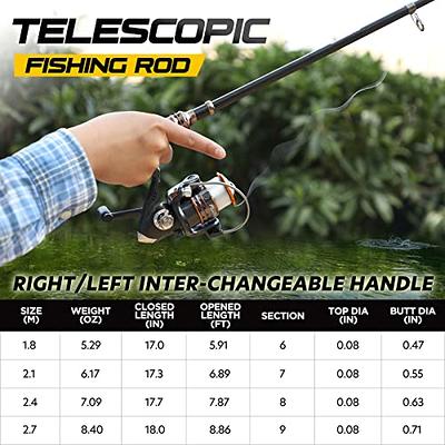  Telescopic Fishing Rod Small Fishing Rod Kit Fishing Rod and  Reel Combos Carbon Fiber Telescopic Fishing Rod with Reel Combo for Sea  Saltwater Freshwater Fishing Portable Fishing Pole ( Size 