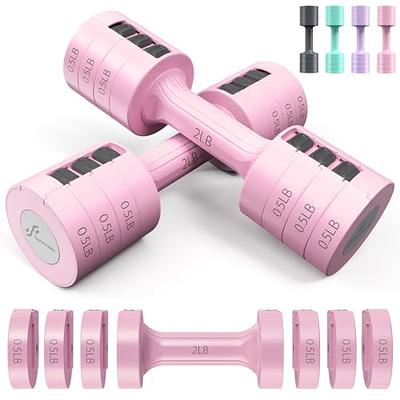 2Pcs Water Filled Dumbbells Fitness Device Leakproof Home Dumbbell with  Adjustable Weights for Women Pink 