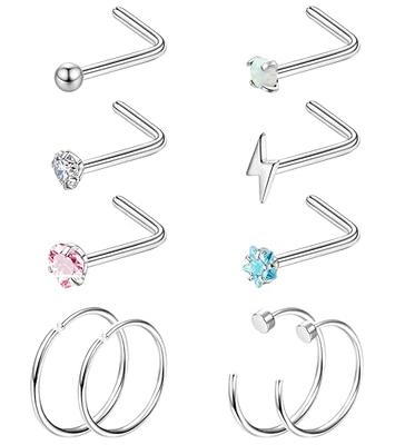 QWALIT Fake Nose Ring Fake Septum Fake Nose Rings for Women Fake