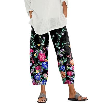 Black Summer Pants Women Lounge Pants Palazzo Bottoms Sexy Long Pajama Pants  With Side Pockets Yoga Pants Cozy Loungewear Pyjama Pants 