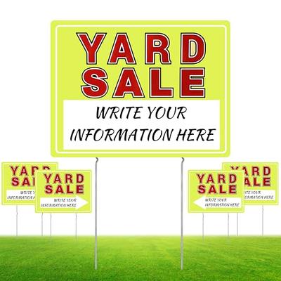 Yard Sign Stakes, 17'' x 7.9'' H-Stakes for Yard Signs, Heavy Duty Lawn  Sign Stake for 4mm Corrugated Signs, Metal Stakes for Yard Sale Signs/Garage  Sale Sign (12) - Yahoo Shopping