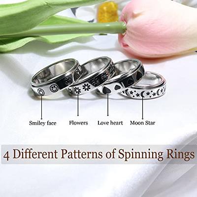 LuckyAmor Spinner Anxiety Ring for Women –Fidget Spinner Ring Men Stainless  Steel Keep Going Spinner Ring Spinning Band Relief Anxiety Ring For Men Boy  Inspirational Jewelry Size 7 - Yahoo Shopping