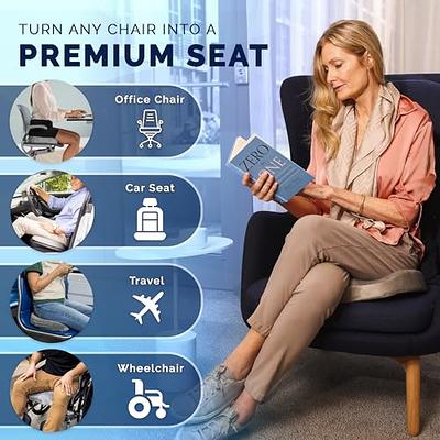 Gray Premium Orthopedic Memory Foam Seat Cushion Coccyx Tailbone Pain -  Sciatica Back Pain Relief - Office Chair