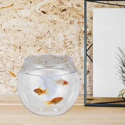 Ipetboom 1pc Plastic Fish Bowl Mini Betta Fish Tank Goldfish