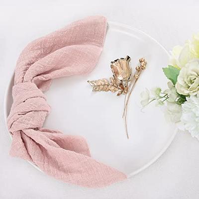  6 Pack Handmade Cloth Napkins Pink, Cotton Dinner