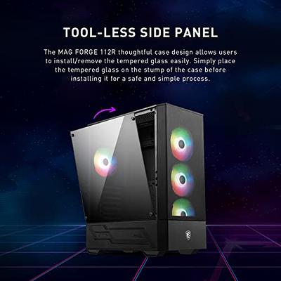 MSI MAG Forge 100R Mid Tower Gaming PC Case, Tempered Side Glass