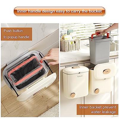 Kitchen Bin Hanging Compost Bin Inner Bucket Trash Can for Cupboard Counter