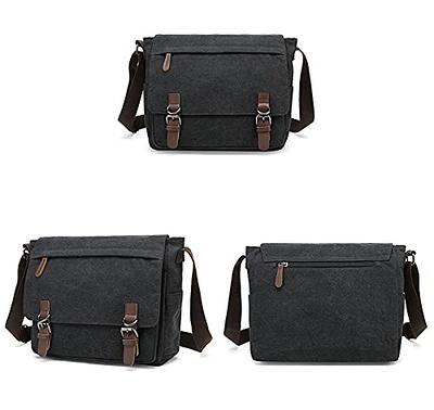 Sunsomen Mens Bag Canvas Shoulder Bag Small Messenger Crossbody Bag Work Bag Vintage Multi-function