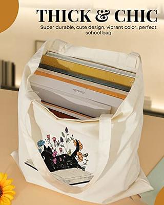 AUSVKAI Cute Book Canvas Tote Bag Aesthetic For Women School Grocery Bag  Cotton Cloth Beach Totes Gift For Kids Girl-Black Cat Book - Yahoo Shopping