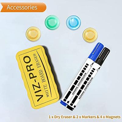 VIZ-PRO Dry Erase Board/Whiteboard, Non-Magnetic, Pack of 2, 36 x 24  Inches, Wall Mounted Board for School Office and Home