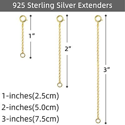 Gold Necklace Extenders 14k Gold Plated Extender Chain 925 Sterling Silver  Extension Bracelet Extender Gold Chain Extenders for Necklaces 3 Pcs (1 2 3  Inch)(Gold) - Yahoo Shopping
