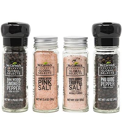 McCormick Salt & Pepper Grinder Variety Pack (Himalayan Pink Salt, Sea Salt, Black Peppercorn, Peppercorn Medley), 0.05 lb