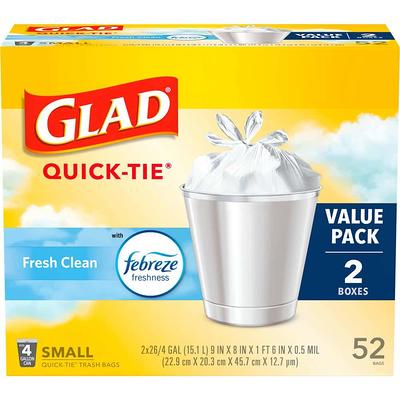 Glad ForceFlex MaxStrength 20-Gallons Febreze Fresh Clean Gray Plastic  Kitchen Drawstring Trash Bag (30-Count)