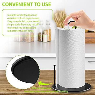 Paper Towel Holder Countertop, Kitchen Paper Towels Holder Stand, Black  Paper To