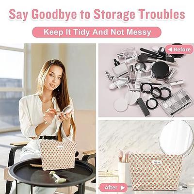 Unique Bargains Women's Large Travel Cute Cherry Pattern Cotton Makeup Bags  and Organizers White