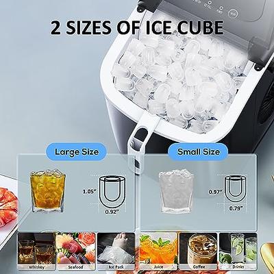Ice Makers Countertop, Self-Cleaning Function, Portable Electric Ice Cube  Maker Machine, 9 Pebble Ice Ready in 6 Mins, 26lbs 24Hrs with Ice Bags and  Scoop Basket for Home Bar Camping RV(Black) 