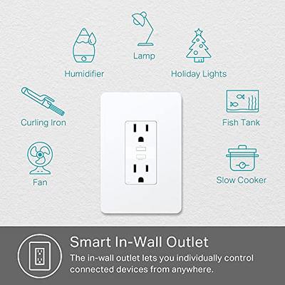 TP Link Kasa Smart KP200 Kasa Smart Plug In Wall Smart Home Wi Fi Outlet  Works with Alexa Google Home IFTTT No Hub Required Remote Control ETL  Certified White - Office Depot