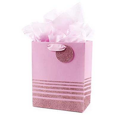 Hallmark 9 Medium Gift Bag with Tissue Paper (Pink Glitter