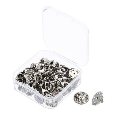 50Pcs Pin Backs Metal Brooch Lapel Pin Backing with Storage Box - Yahoo  Shopping