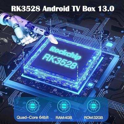  BL Android TV Box 13.0, 2024 Android TV Box 6K 8K Wi-Fi 6 4GB  RAM 64GB ROM, X88PRO 13 TV Box Android RK3528 Quad-Core 2.4G/5G Wi-Fi  Bluetooth 5.0 USB 3.0 Android