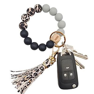 Silicone Keychain Bracelet For Women Beaded Keyring Wristlet House