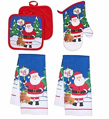 Mainstays Kitchen Towel, Oven Mitt & Pot Holder Kitchen Set, 5