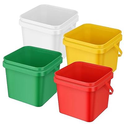 Mifoci Plastic Bucket Cleaning 5 Quart Square Bucket Red Green