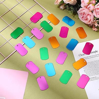 Hicarer 200 Pcs Blank Dog Tags Aluminum Alloy Engraving Blank Tags  Rectangle Personalized Metal Stamping ID