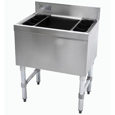 VEVOR Stainless Steel Ice Bin 19.9 in. x 16 in. x 13 in. Drop in Ice Chest with Hinged Cover 40.9 qt. for Outdoor Kitchen QRSJ20X16X13VBRM7V0